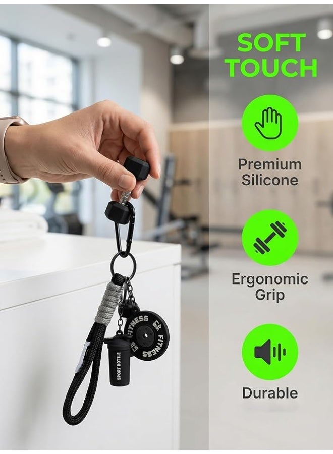 BABONA Fitness Keychains with Gym Equipment Designs - Image 5