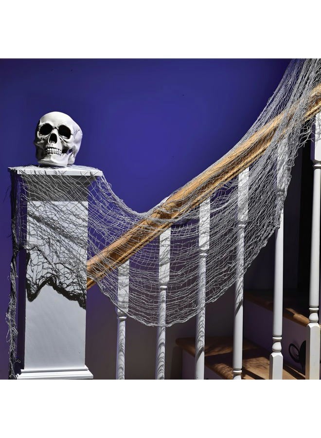 Amscan Halloween Creepy Gray Gauze Cloth - 60" x 30" (1 Count) - Perfect Indoor Hanging Decor for Spooky Atmosphere - Image 2