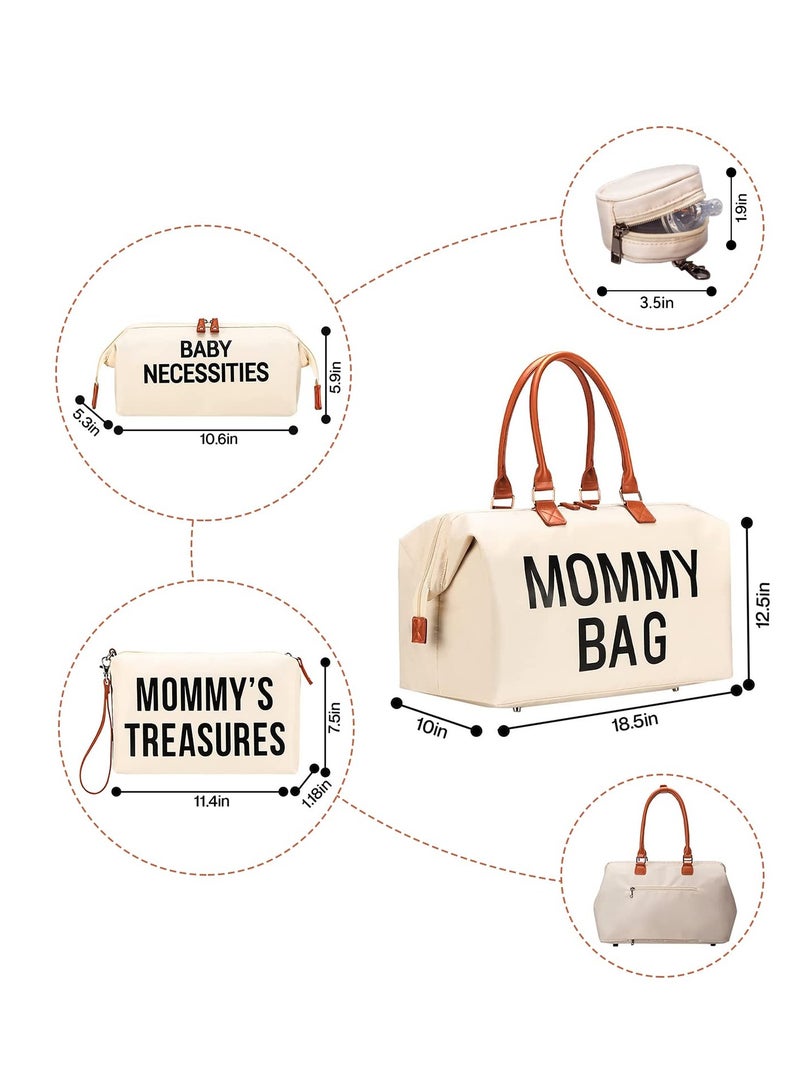 MIXDE Diaper Bag Tote, Mommy Bag For Hospital, Large Capacity Waterproof Baby Bag For Mom Travel, Hospital Bag For Labor And Delivery With Pouches And Strapsa  - Image 3