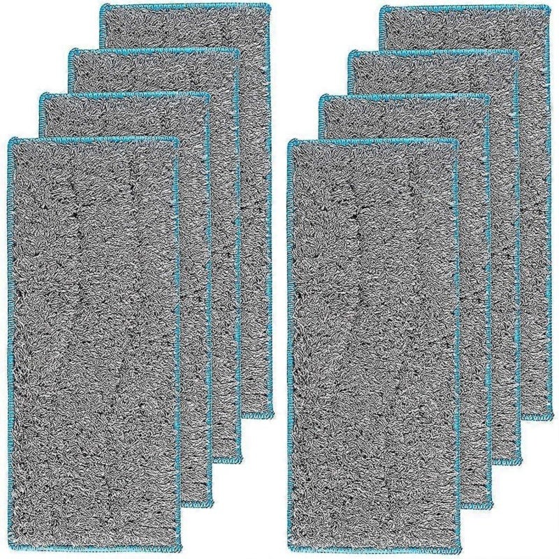 Washable Reusable Wet Pads: 8 Grey Precision-engineered Microfiber Pads - Eco-friendly Hook-and-loop Fasteners for Irobot M6 Mopping Accessories, for Home Floor Cleaning - Image 2