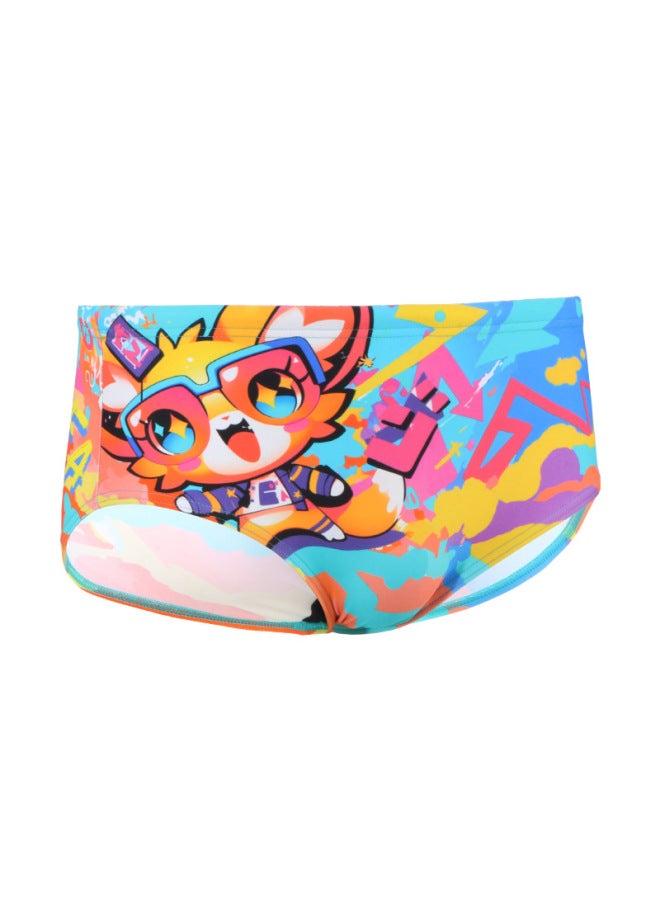 Loquat Yingfa Printed Swimming Trunks Men's Briefs Small Boxer Training Shorts Big Boys Student Swimsuit D22070-Color:9680 Cartoon Printing- - Image 5