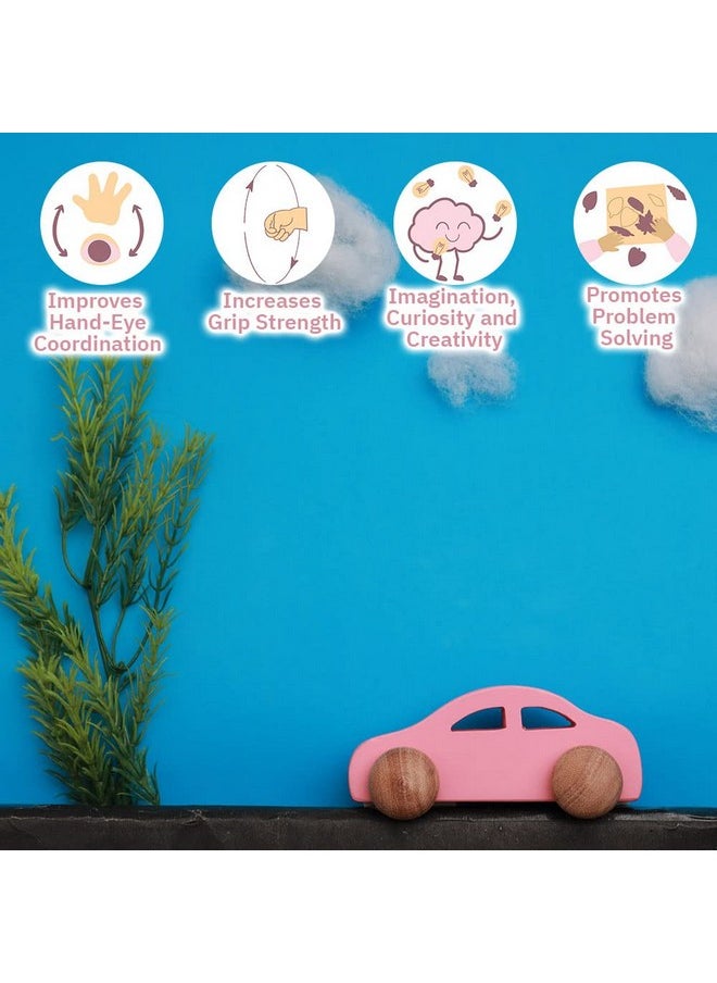 Ariro - Ariro Wooden Car for Toddlers & Infants | Push Wooden Vehicle Toy with Smooth & Sturdy Wheels with Lasting Material for 6M+ Babies | for Girl & Boy | Helps in Grip Strength & Hand-Eye Coordination - Image 1