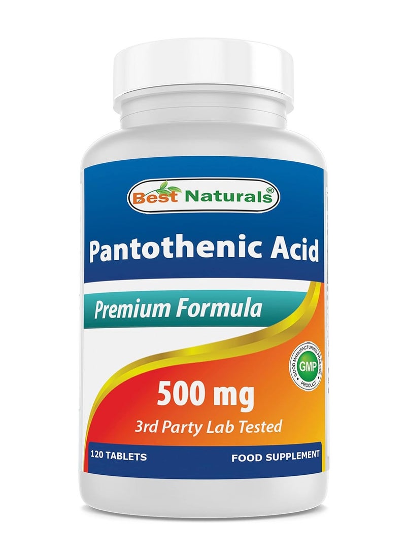 Best Naturals Pantothenic Acid 500 mg 120 Tablets  - Image 1