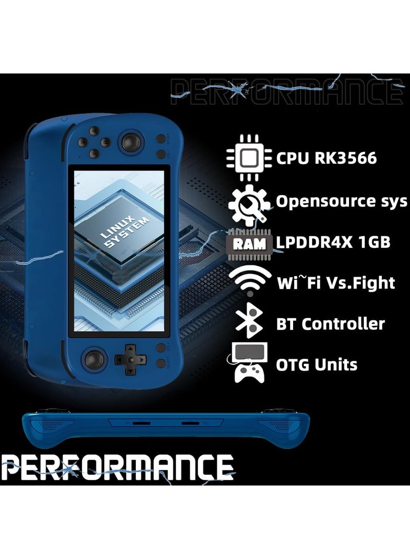 Powkiddy X55 Handheld Game Console 5.5 inch Portable Retro Video Hand-Held Games Consoles Rechargeable RK3566 Hand Held Classic Play System 16GB+128GB (Black) - Image 5