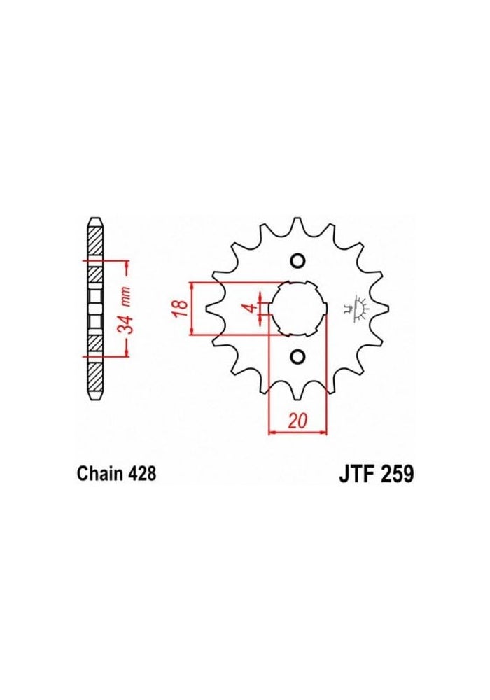 JT Sprockets JTF259.17 17T Steel Front Sprocket - Durable and High-Performance 17 Tooth Design - Image 2