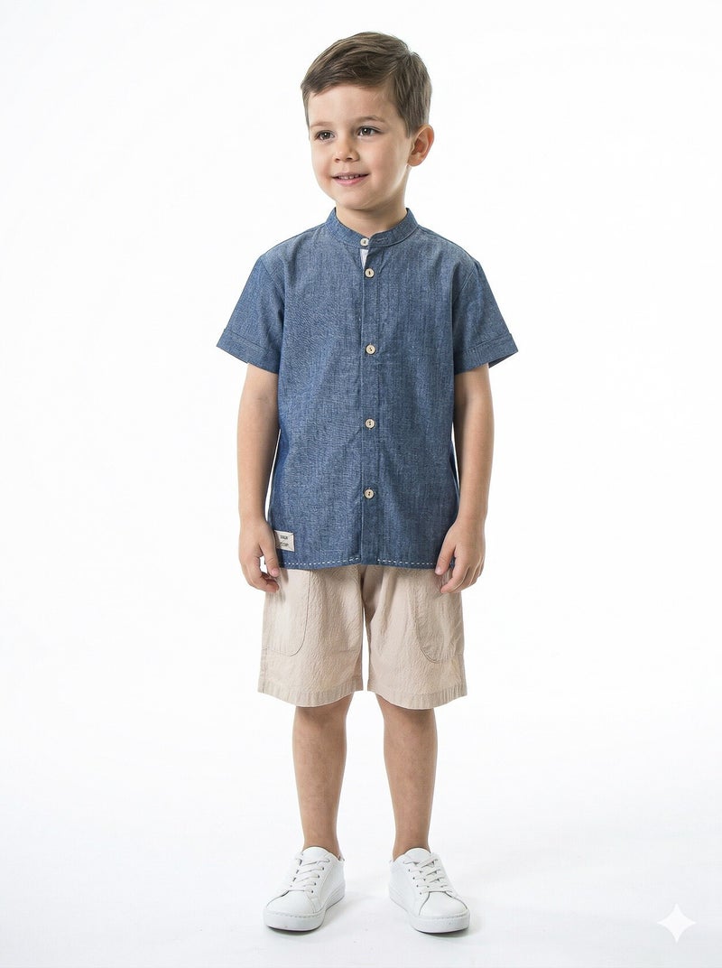 Hype Boys' two-piece summer set (shirt + shorts) with scarf, for ages 1 to 5 years 6235 - Image 5