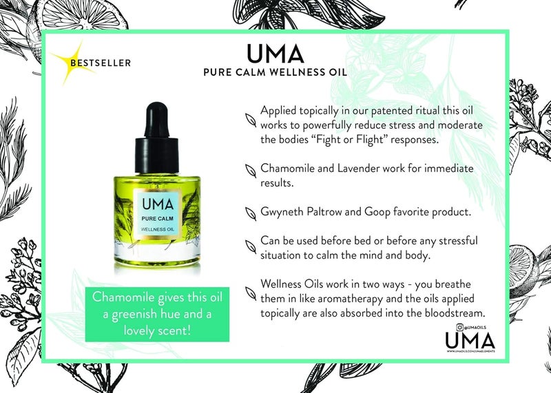 UMA Pure Calm Wellness Oil Nourishing Aromatic Harmonizing 100 Ayurvedic Sustainable Contains chamomile lavender Promotes Mindful Soothing Effect - Image 5