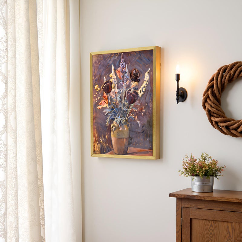 CANFRAVAS 8x10 Solid Wood Canvas Floater Frame, Wood Floating Frames, Floater Frame for 0.6"-0.8" Deep Canvas Paintings (8"x10", Gold) - Image 4