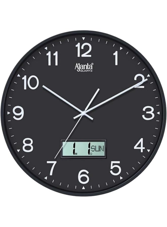 Ajanta Home Décor Wall Clock 9167 – Black | Silent Sweep Quartz Movement | Stylish Designer Frame | 1‑Year Warranty - Image 1
