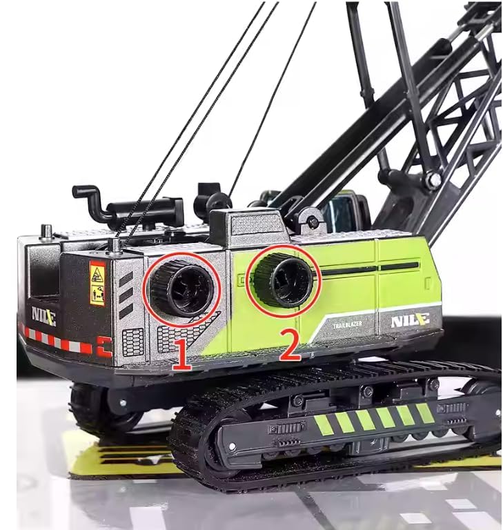 KIDLOOP رافعة برجية مدفوعة آمنة وغير سامة ألعاب شاحنة البناء مركبة نموذج مصبوب من سبائك معدنية رافعة طويلة للأطفال الأولاد ذراع تلسكوبي حفار سيارة زاحفة (متعدد الألوان) - Image 4