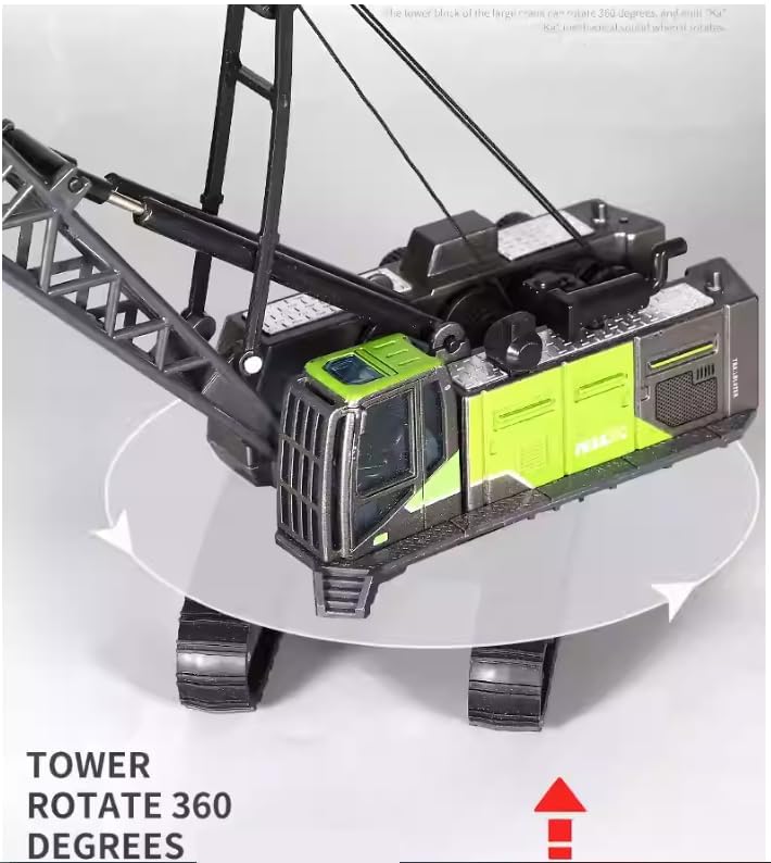 KIDLOOP رافعة برجية مدفوعة آمنة وغير سامة ألعاب شاحنة البناء مركبة نموذج مصبوب من سبائك معدنية رافعة طويلة للأطفال الأولاد ذراع تلسكوبي حفار سيارة زاحفة (متعدد الألوان) - Image 5