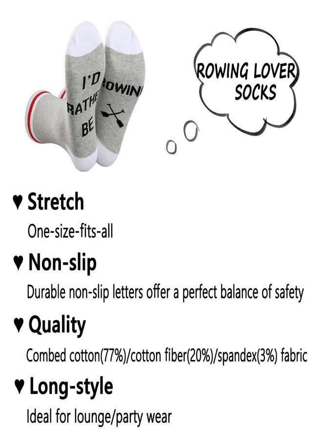 G2TUP 2 Pairs Rowing Coxswain Socks I'd Rather Be Rowing Socks Rowing Lover Socks Rowing Crew Gift Rower Row Team Gift (I'd Rather Be Rowing 2P) - Image 3
