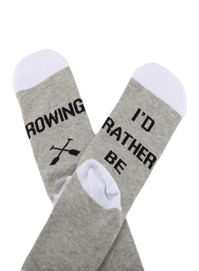 G2TUP 2 Pairs Rowing Coxswain Socks I'd Rather Be Rowing Socks Rowing Lover Socks Rowing Crew Gift Rower Row Team Gift (I'd Rather Be Rowing 2P) - Image 4