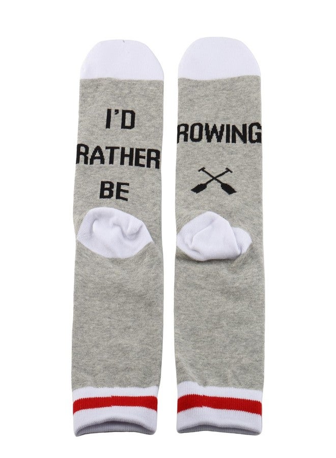 G2TUP 2 Pairs Rowing Coxswain Socks I'd Rather Be Rowing Socks Rowing Lover Socks Rowing Crew Gift Rower Row Team Gift (I'd Rather Be Rowing 2P) - Image 2