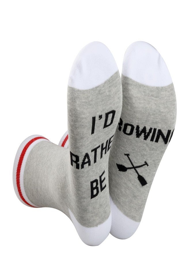 G2TUP 2 Pairs Rowing Coxswain Socks I'd Rather Be Rowing Socks Rowing Lover Socks Rowing Crew Gift Rower Row Team Gift (I'd Rather Be Rowing 2P) - Image 5