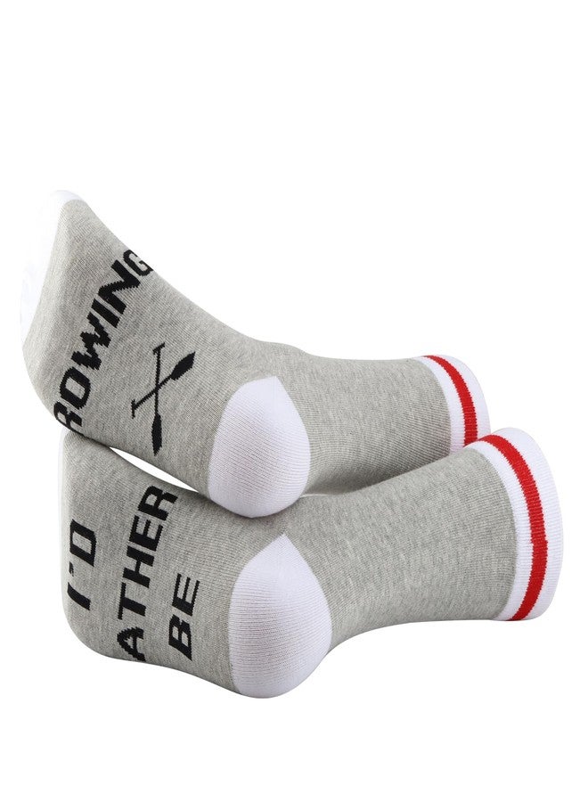 G2TUP 2 Pairs Rowing Coxswain Socks I'd Rather Be Rowing Socks Rowing Lover Socks Rowing Crew Gift Rower Row Team Gift (I'd Rather Be Rowing 2P) - Image 1