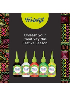 فيفيكرايل مجموعة Fevicryl 3D Outliners Regular Kit 20ml x 5 | مجموعة متنوعة من أقمشة وخطوط خارجية ثلاثية الأبعاد متعددة الأسطح، متعددة الألوان (FFR812690100000)  - Image 2