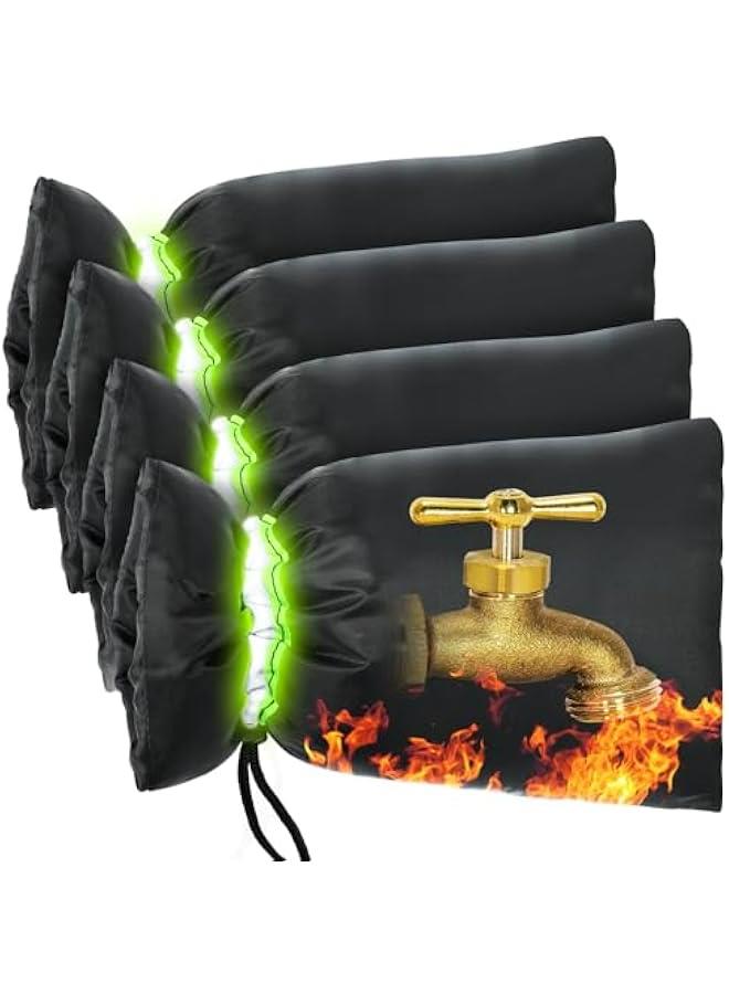 Generic 4 Pack Outdoor Faucet Covers for Winter - Water Socks for Freeze Protection. Waterproof insulation to keep pipes safe.Reusable and Insulated Sot Backflow Cover. - Image 1