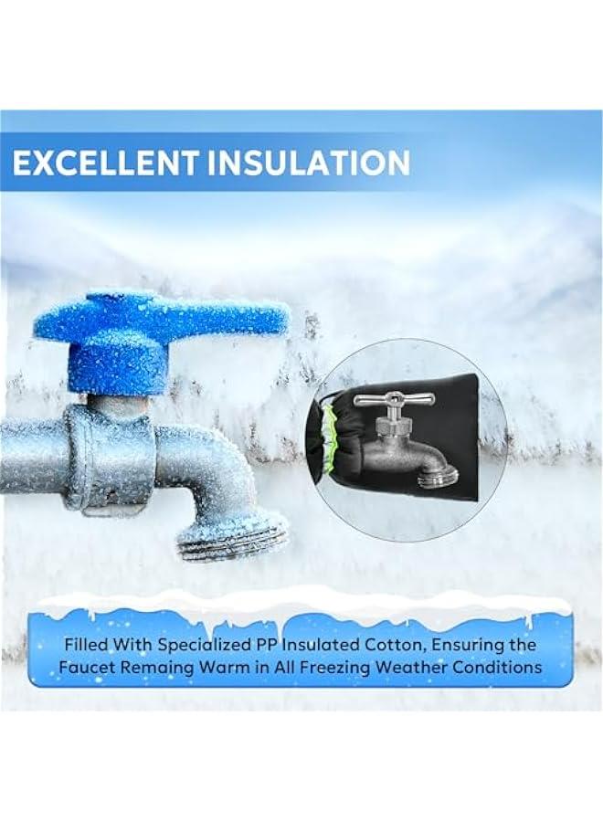 Generic 4 Pack Outdoor Faucet Covers for Winter - Water Socks for Freeze Protection. Waterproof insulation to keep pipes safe.Reusable and Insulated Sot Backflow Cover. - Image 3