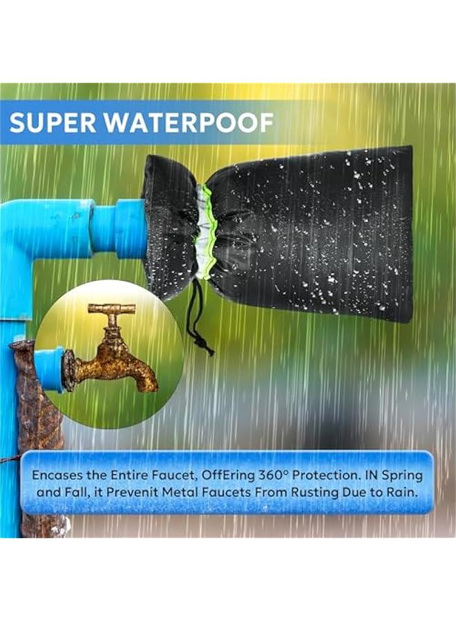 Generic 4 Pack Outdoor Faucet Covers for Winter - Water Socks for Freeze Protection. Waterproof insulation to keep pipes safe.Reusable and Insulated Sot Backflow Cover. - Image 4