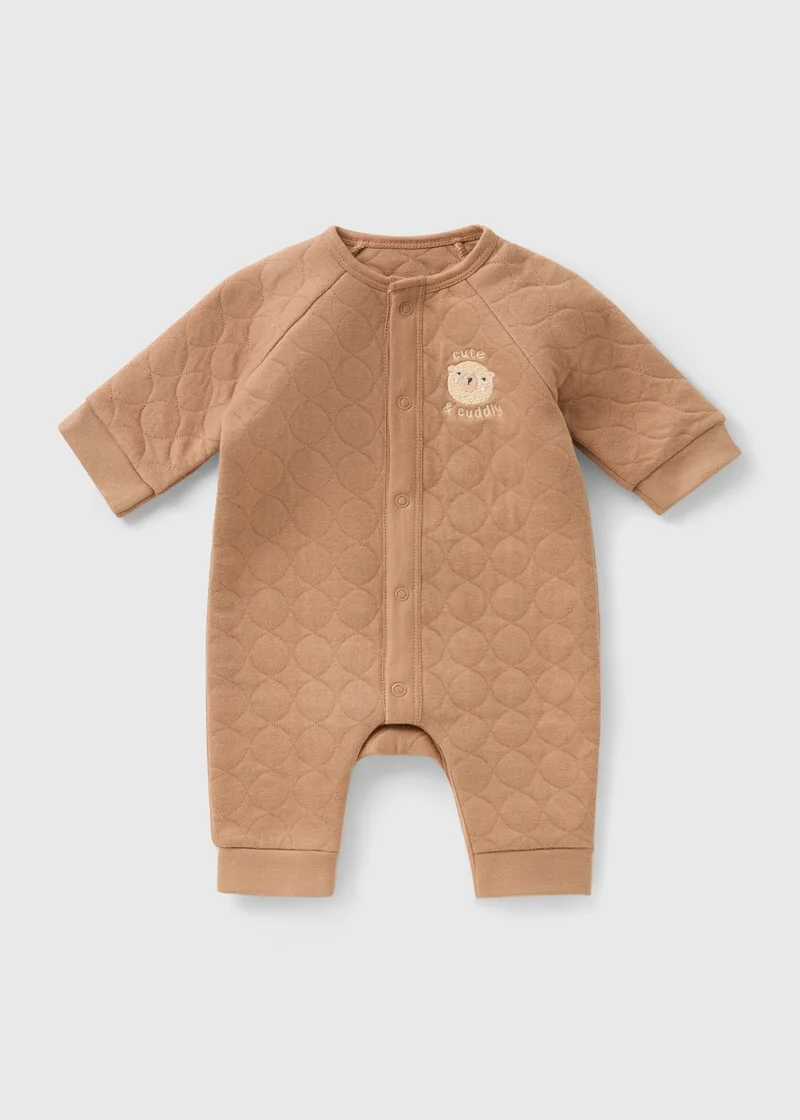ماتلان Baby Beige Bear Quilted Romper