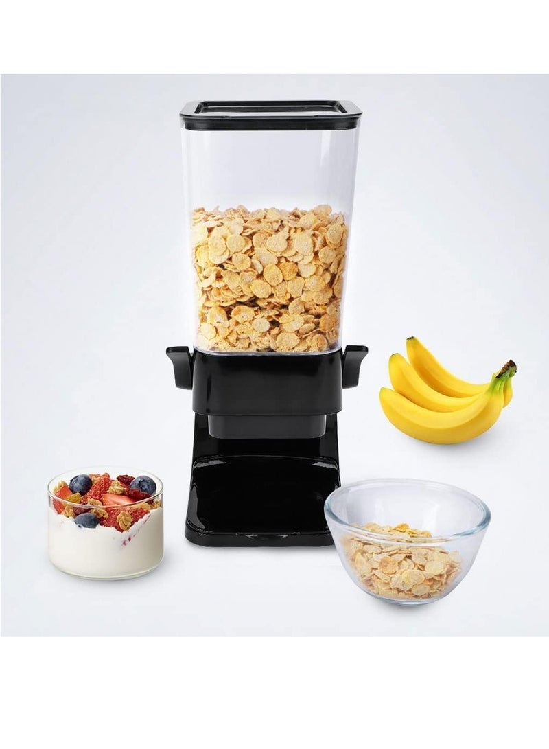 MIXDE Cereal Dispenser Countertop, Large Capacity Rice Dispenser Cereal Container Storage, Not Easy to Crush Food, Dry Food Dispenser for Rice, Candy & Snack (5000ml) (Black) - Image 2