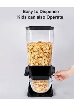 MIXDE Cereal Dispenser Countertop, Large Capacity Rice Dispenser Cereal Container Storage, Not Easy to Crush Food, Dry Food Dispenser for Rice, Candy & Snack (5000ml) (Black)  - Image 3