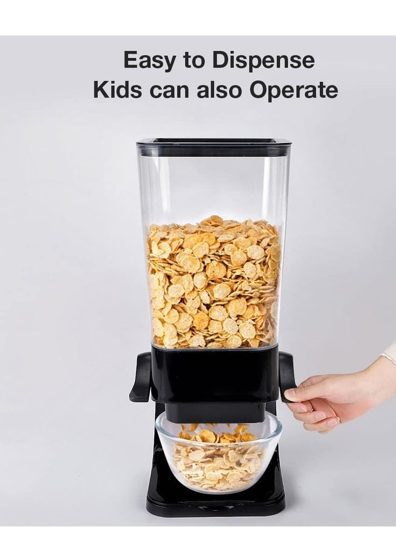 MIXDE Cereal Dispenser Countertop, Large Capacity Rice Dispenser Cereal Container Storage, Not Easy to Crush Food, Dry Food Dispenser for Rice, Candy & Snack (5000ml) (Black) - Image 3