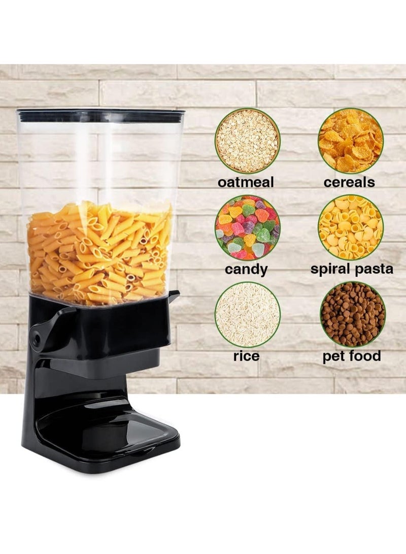 MIXDE Cereal Dispenser Countertop, Large Capacity Rice Dispenser Cereal Container Storage, Not Easy to Crush Food, Dry Food Dispenser for Rice, Candy & Snack (5000ml) (Black) - Image 4