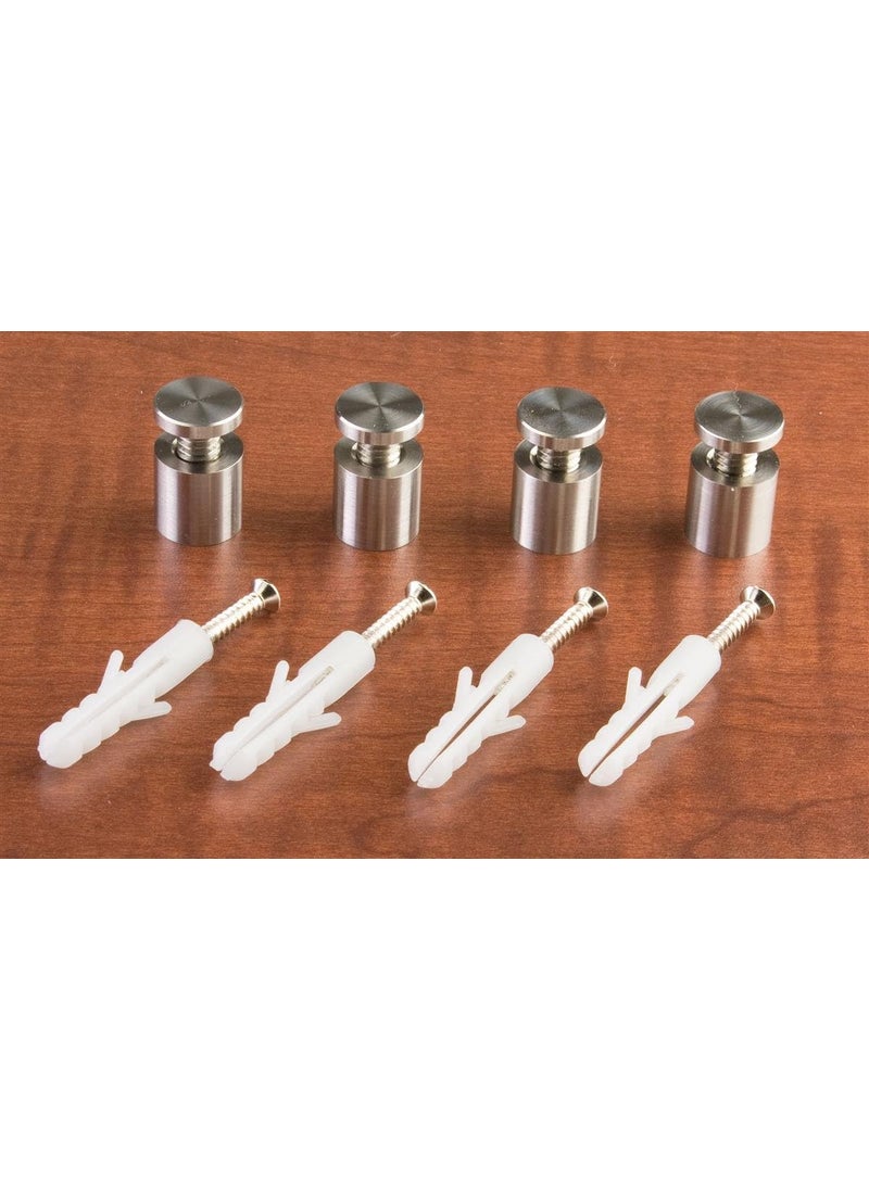 Displays2go Set of 12 Stainless Steel Standoff Screws 58 x 58 Inch to Mount 3 Sign Displays 4 Standoffs Per Sign  - Image 5