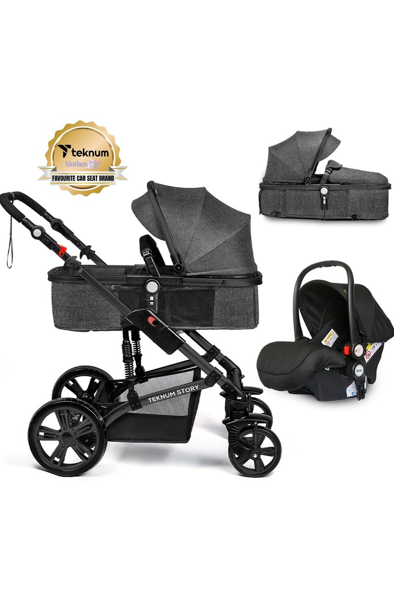 TEKNUM 4 in 1 Travel System With T Car Seat - Space Grey - Image 5