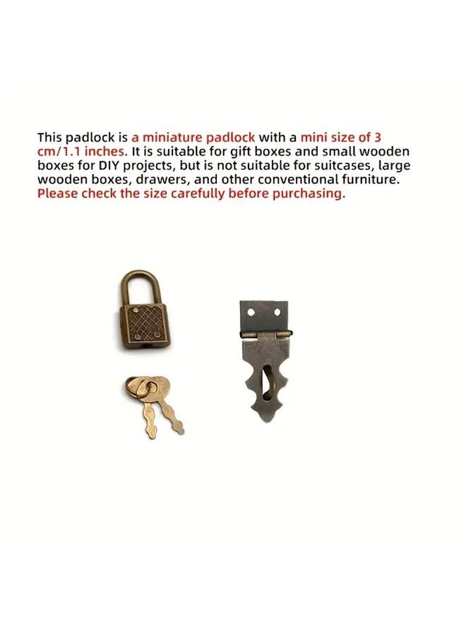 Vintage Bronze Padlock Heavy Duty Metal Lock For Lockers Cabinets Boxes - Image 3