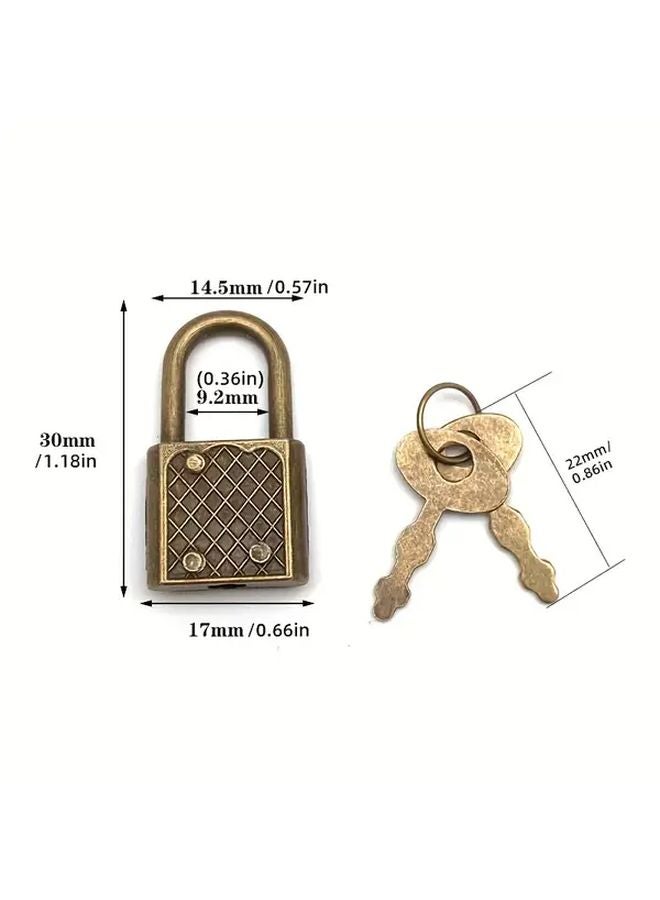 Vintage Bronze Padlock Heavy Duty Metal Lock For Lockers Cabinets Boxes - Image 5