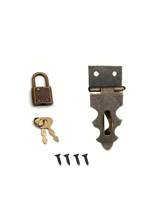 Vintage Bronze Padlock Heavy Duty Metal Lock For Lockers Cabinets Boxes - Image 2