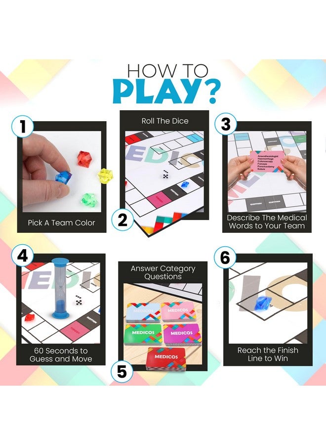 Medicos Medical Terminology Board Game - 364 Flashcards Covering 2000+ Terms | Fun & Educational Game for Medical Students, Nurses, Doctors | Ages 13+, 3+ Players - Image 4