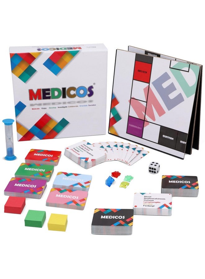 Medicos Medical Terminology Board Game - 364 Flashcards Covering 2000+ Terms | Fun & Educational Game for Medical Students, Nurses, Doctors | Ages 13+, 3+ Players - Image 1