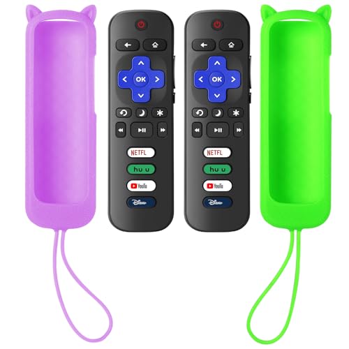 SOTATOO (Pack of 2) Replacement Remote for Roku TV with Soft Protective Case(Glow in The Dark), Universal Remote for TCL Roku/Hisense Roku/Onn Roku/Sharp Roku/Element Roku/Philips Roku Smart TV - Image 1