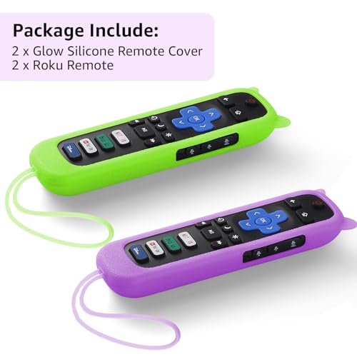 SOTATOO (Pack of 2) Replacement Remote for Roku TV with Soft Protective Case(Glow in The Dark), Universal Remote for TCL Roku/Hisense Roku/Onn Roku/Sharp Roku/Element Roku/Philips Roku Smart TV - Image 4