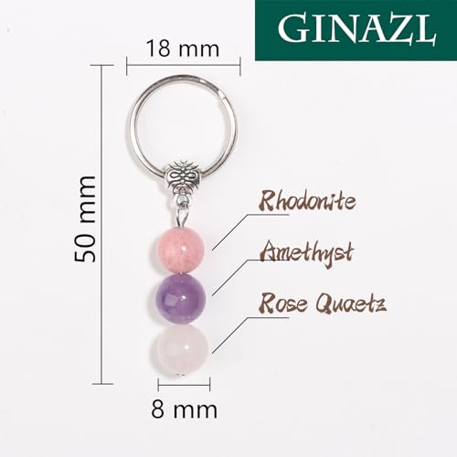 GINAZL Self Care Gifts for Women Men, Healing Crystals and Stones Small Cute Keychain Chistmas Valentines day Birthday Gift for Friends Women Men(SL) - Image 2