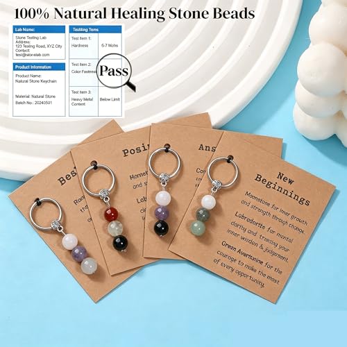 GINAZL Self Care Gifts for Women Men, Healing Crystals and Stones Small Cute Keychain Chistmas Valentines day Birthday Gift for Friends Women Men(SL) - Image 4