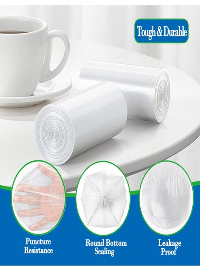 HOMMALY 2.6 Gallon Clear trash can liners 300 counts,Small trash bags garbage Bags, Extra Strong 2.6 Gal garbage Bags, Fit 10 liters trash Bin, bathroom trash can liners for Home Office bedroom(clear 300) - Image 5