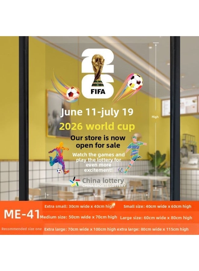 2026 World Cup Theme Scene Decoration Atmosphere Setup –Specifications:(width 40x height 60cm )uv transparent glass sticker Color Category:SJB05 ME+41 - Image 1