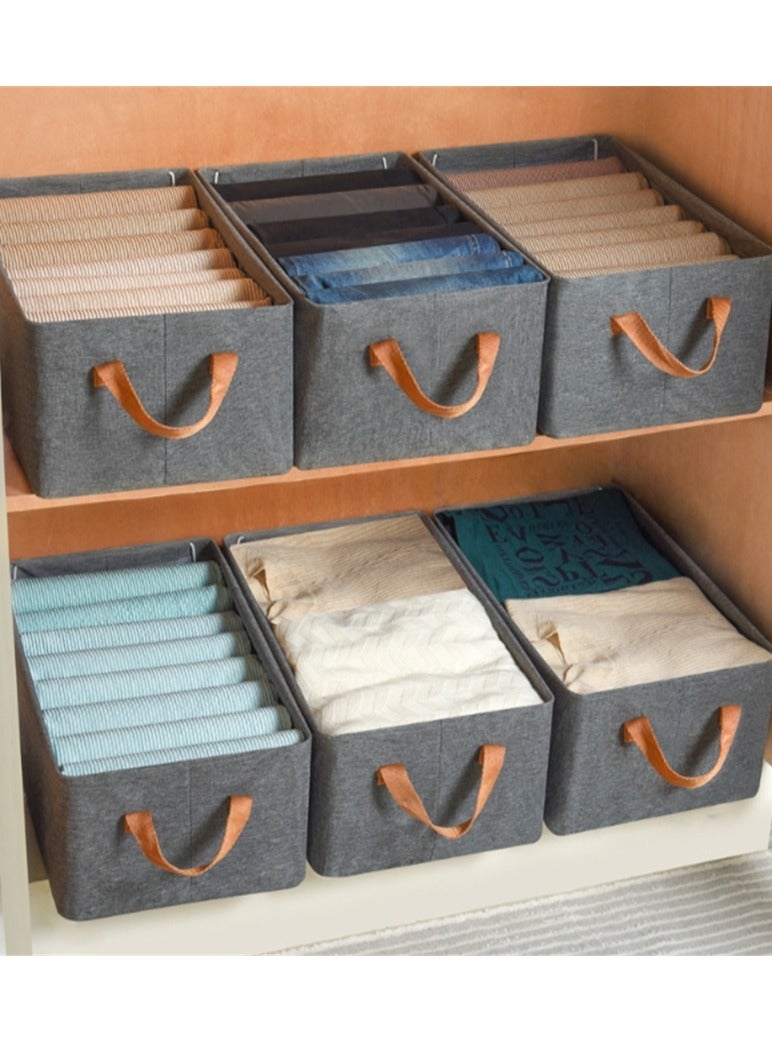 6 Pack Wardrobe Clothes Organizer, Foldable Jeans Drawer Closet Organizer, Fabric Organizer Clothes Storage for Clothes, Jeans, Pants, Sweaters, Dress  - Image 3
