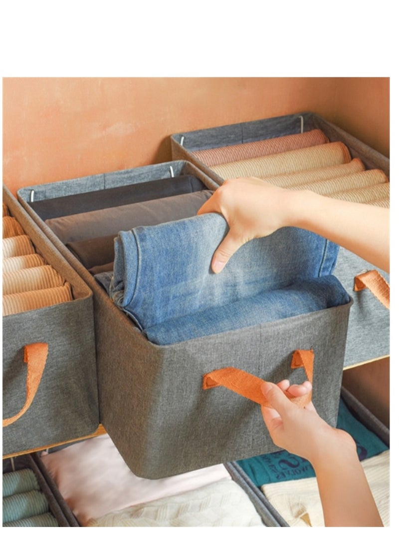 6 Pack Wardrobe Clothes Organizer, Foldable Jeans Drawer Closet Organizer, Fabric Organizer Clothes Storage for Clothes, Jeans, Pants, Sweaters, Dress  - Image 5