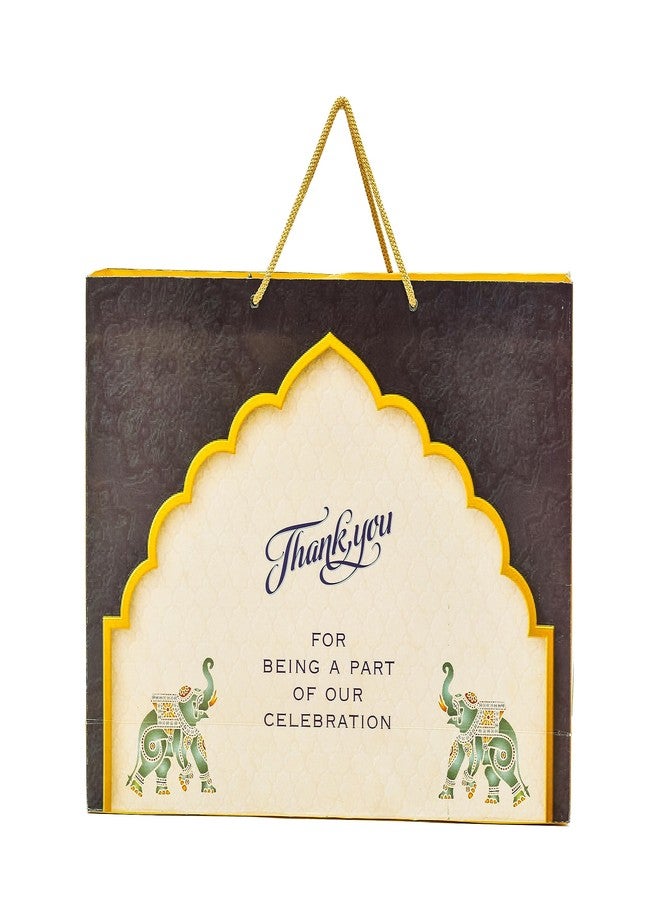 PPJ ® - WEDDING THANK YOU ELEPHANTS (10 Pcs.) (MULTICOLOUR) PAPER CARRY BAG, 16 Inch X 12 Inch X 4 Inch for DIWALI/WEDDING/FUNCTION/BIRTHDAY/RETURN GIFTS/CHRISTMAS (Pack of 10) - Image 2