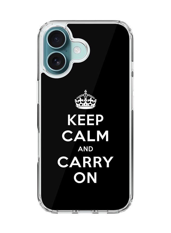 Stylizedd For iPhone 16 Case [Compatible with MagSafe] Slim Magnetic cover Clear Phone Case - Keep calm and carry on - Image 1