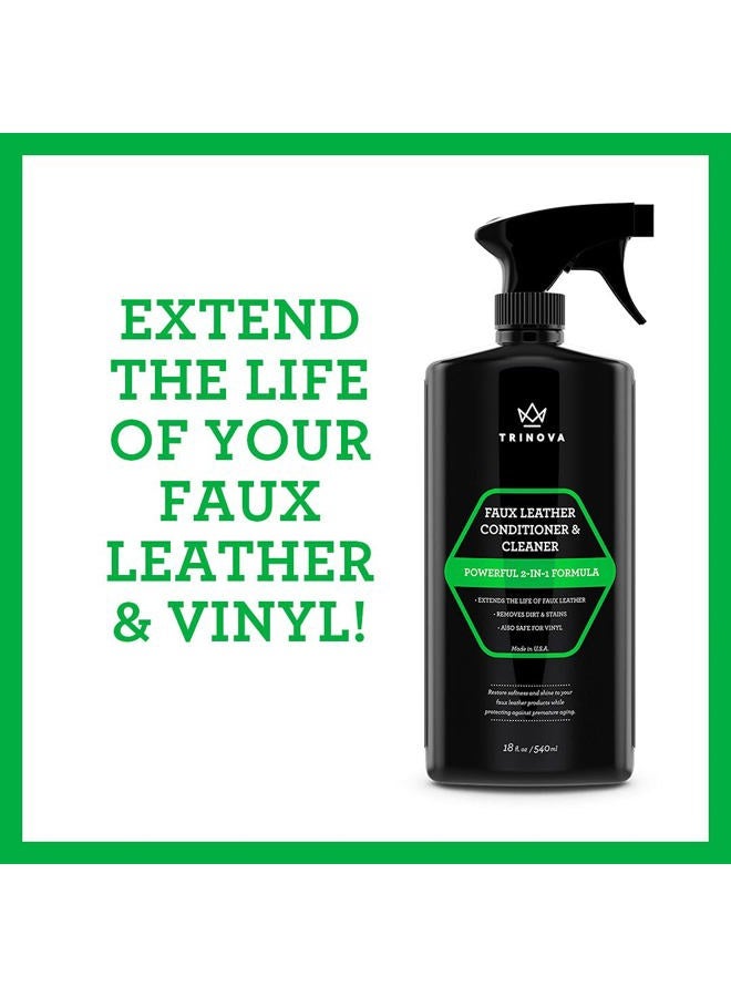 TriNova Vinyl and Faux Leather Cleaner & Conditioner - Keep Seats, Jackets, Vinyl, Handbags, Sofas, Couches, Shoes, Boots & More Looking New - Image 3