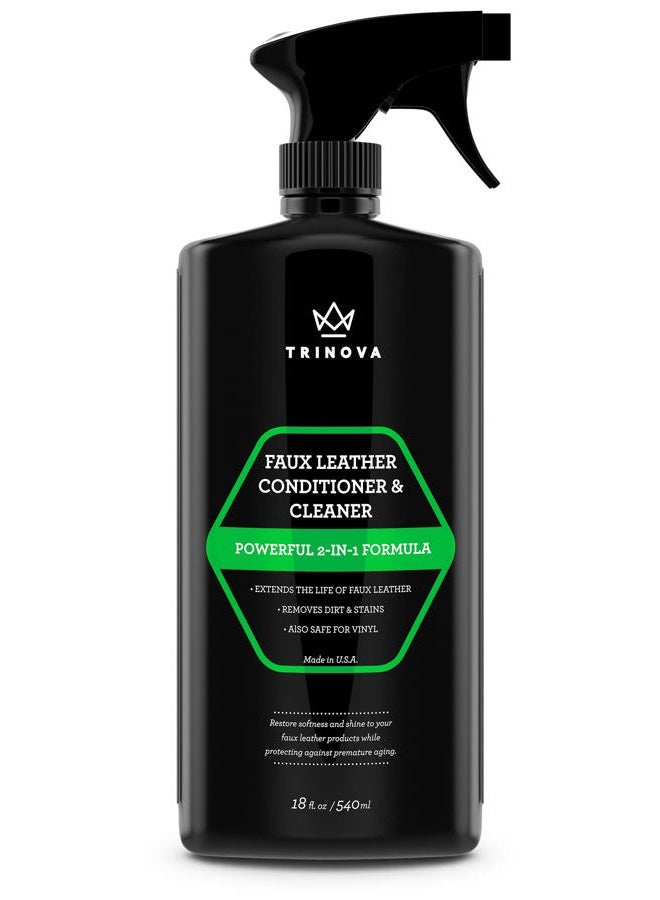 TriNova Vinyl and Faux Leather Cleaner & Conditioner - Keep Seats, Jackets, Vinyl, Handbags, Sofas, Couches, Shoes, Boots & More Looking New - Image 1