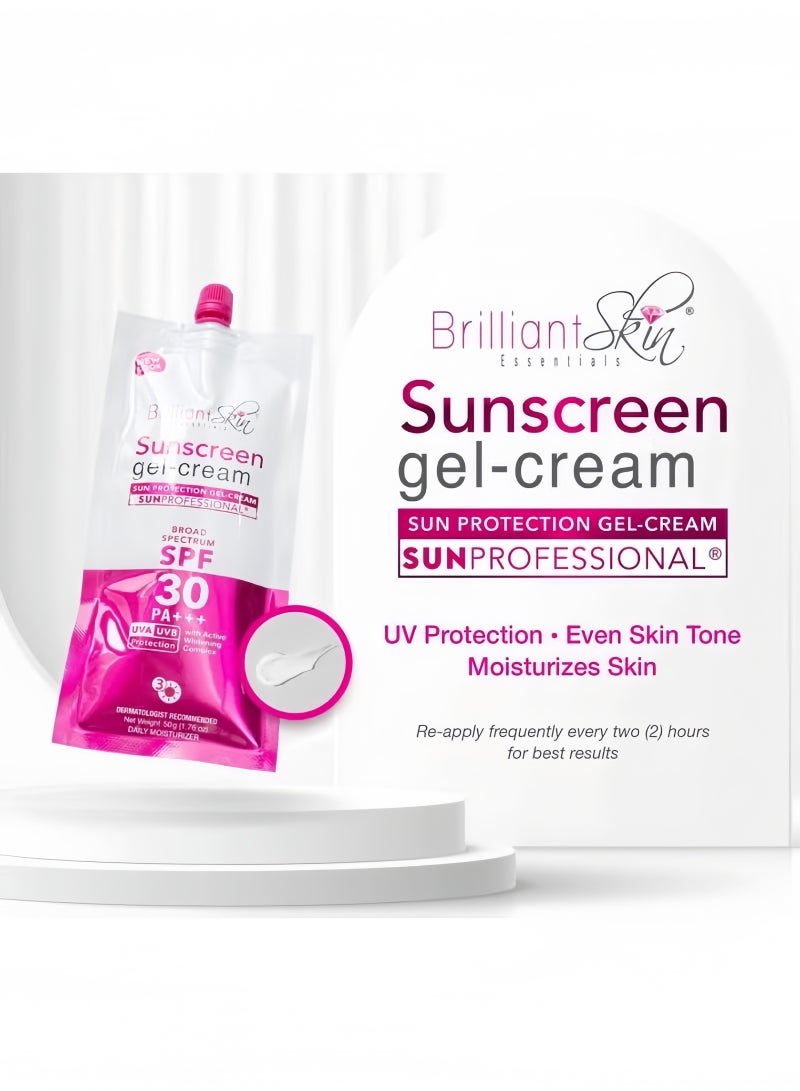 بريليانت سكين قطعتان من كريم جل واقي من الشمس - طيف واسع SPF30 PA+++ | خفيف، غير دهني ومرطب - Image 4