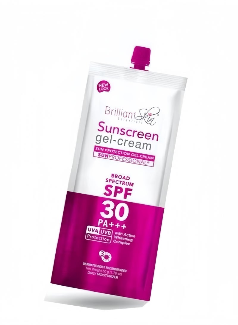 بريليانت سكين قطعتان من كريم جل واقي من الشمس - طيف واسع SPF30 PA+++ | خفيف، غير دهني ومرطب - Image 1